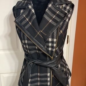 Cabi plaid black moto vest. Size small